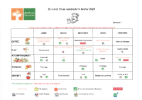 Menu du 10 au 14 Février 2025