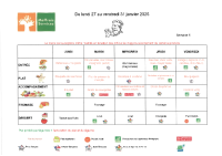 Menu du 27 au 31 Janvier 2025