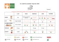 Menu du 6 au 10 janvier 2025