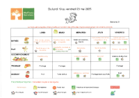 Menu du 19 au 23 Mai