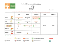 Menu du 26 au 30 Mai