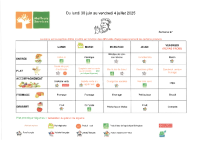 Menu du 30 Juin au 4 juillet