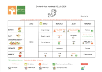 Menu du 9 au 13 Juin