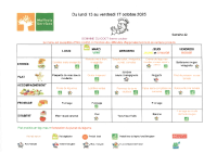 Menu du 13 au 17 Octobre 2025