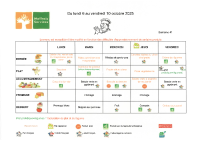 Menu du 6 au 10 Octobre 2025
