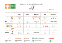 Menu du 1 au 5 Décembre 2025