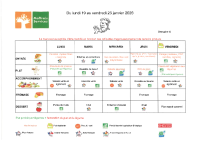 Menu du 19 au 23 janvier 2026