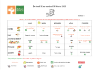 Menu du 2 au 6 Févirer 2026