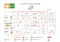 Menu du 26 au 30 Janvier 2026