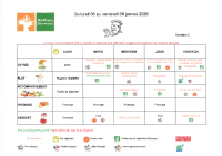 Menu du 5 au 9 Janvier 2026