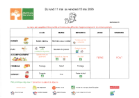 Menu du 11 au 15 Mai 2026