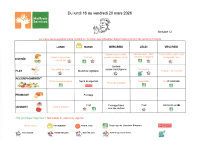 Menu du 16 au 20 Mars 2026
