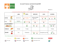 Menu du 18 au 22 Mai 2026