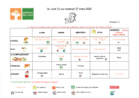 Menu du 23 au 27 Mars 2026