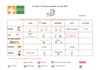 Menu du 27 Avril au 1 Mai 2026