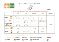 Menu du 4 au 8 mai 2026